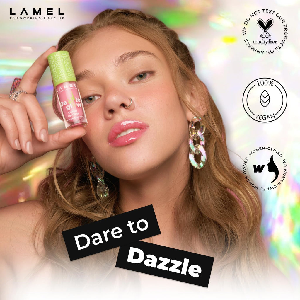 Dazzle Glow Crystal Clear Lip Gloss - Hydrating Lip Gloss - Non Sticky - Colored - Moisturizing 