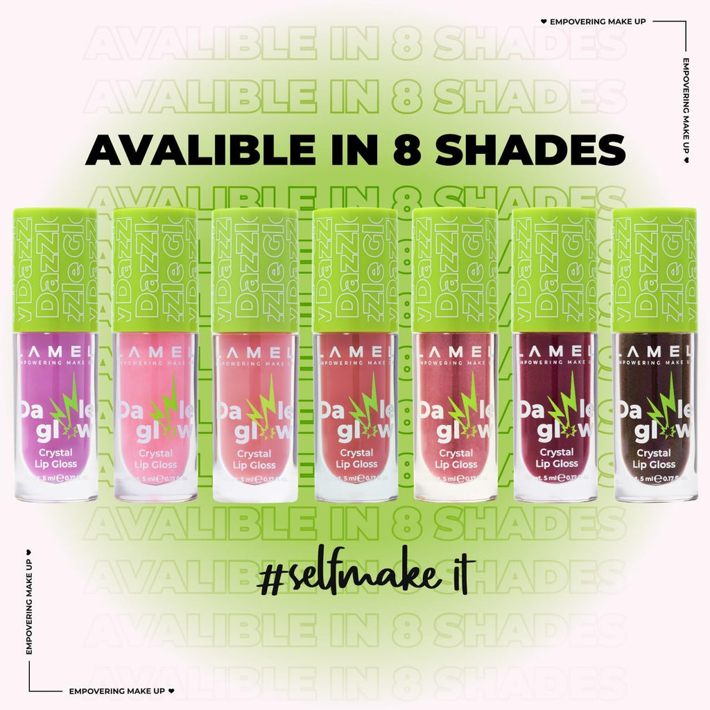 Dazzle Glow Crystal Clear Lip Gloss - Hydrating Lip Gloss - Non Sticky - Colored - Moisturizing 