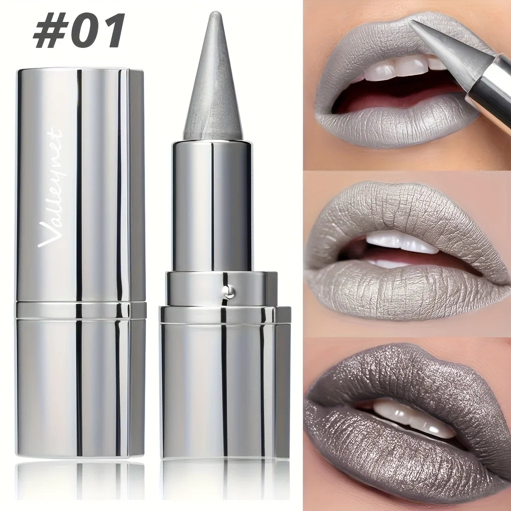 Waterproof Metallic Lipstick | Long-Lasting, Matte Finish Easy Application | Fade-Resistant | Suitable for All Skin Types