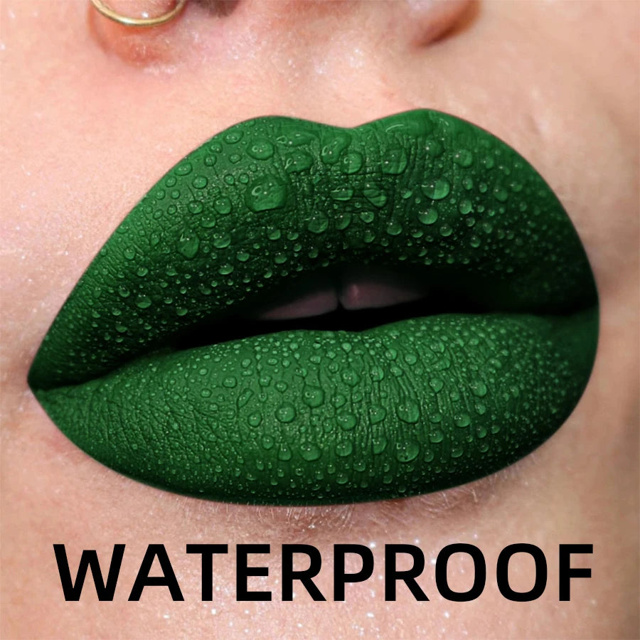 Matte Velvet Lip Gloss in 19 colors for long-lasting, waterproof wear