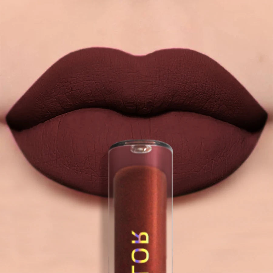 Matte Velvet Lip Gloss in 19 colors for long-lasting, waterproof wear