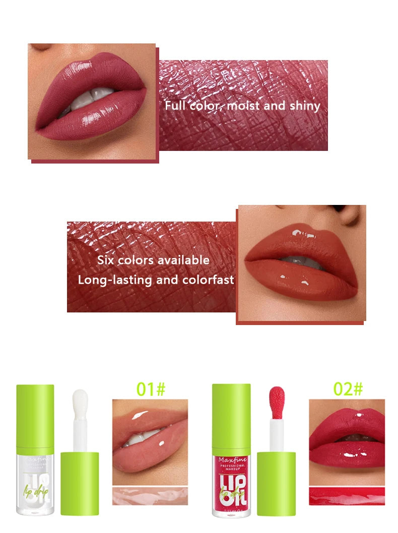 6-Tone Moisturizing Transparent Lip Gloss – Natural Luminous Lip Enhancer