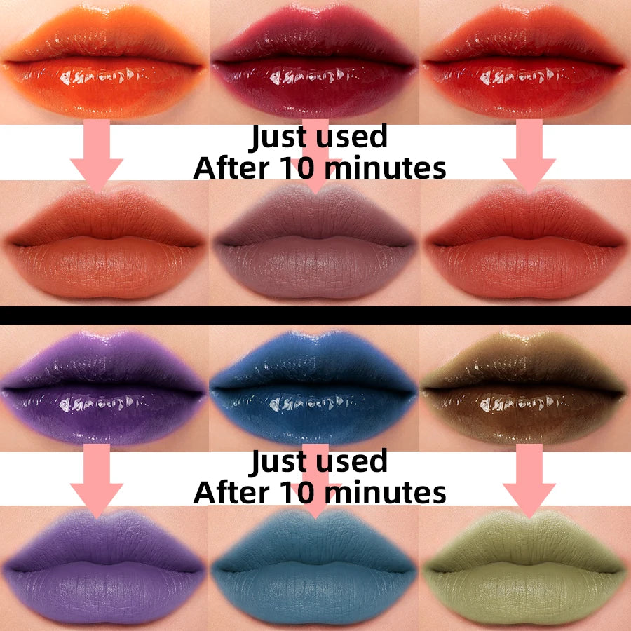Waterproof Matte Lip tint Long-lasting Lip Glaze Sexy Plump Lip Glow Oil Velvet Lip Gloss Stain Makeup Full Color Lip Cosmetic