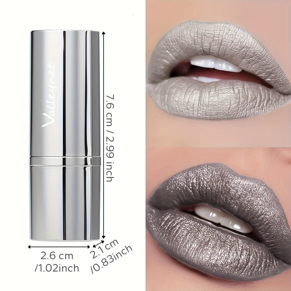 Waterproof Metallic Lipstick | Long-Lasting, Matte Finish Easy Application | Fade-Resistant | Suitable for All Skin Types