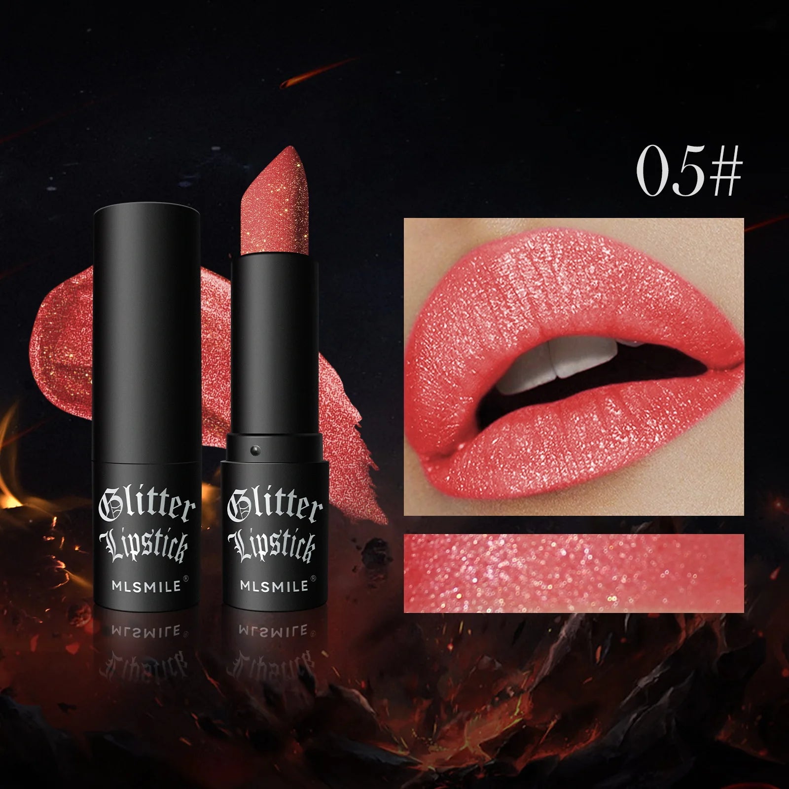 Waterproof Glitter Lipsticks Punk Style Nude Matte Not Fading Pearlescent Sexy Red Pink Velvet Lipsticks