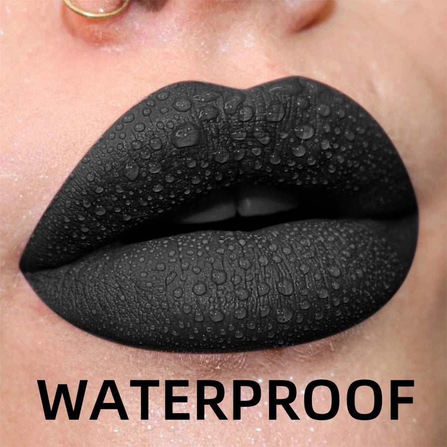 Matte Velvet Lip Gloss in 19 colors for long-lasting, waterproof wear