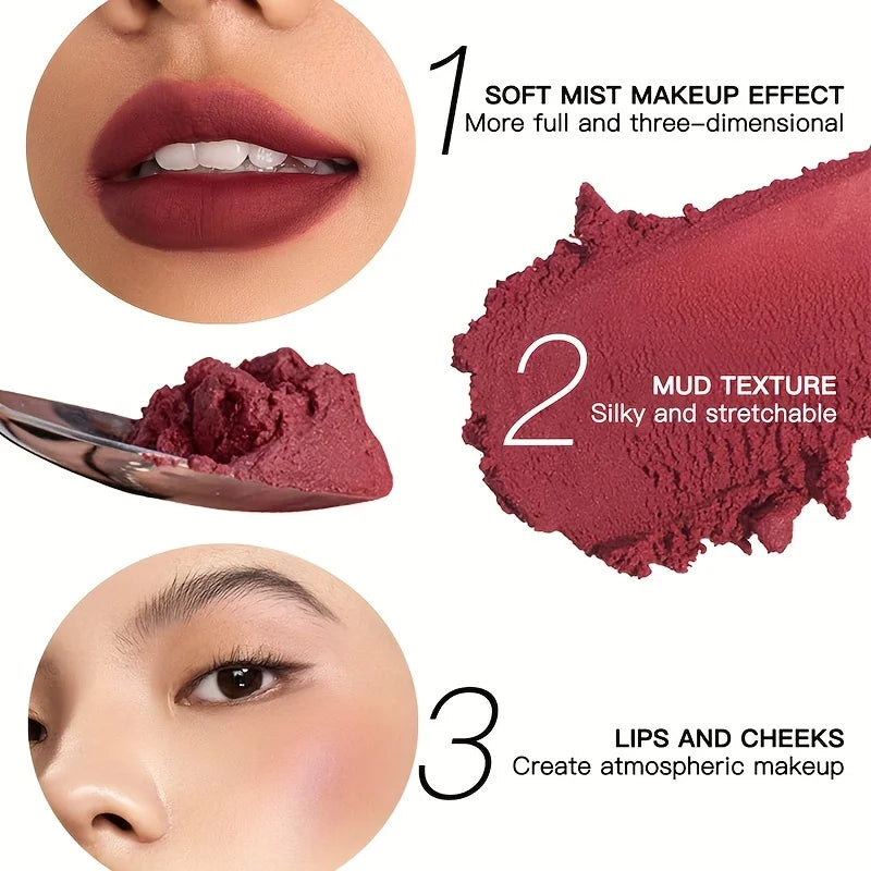 Matte Velvet Lip Gloss in 19 colors for long-lasting, waterproof wear