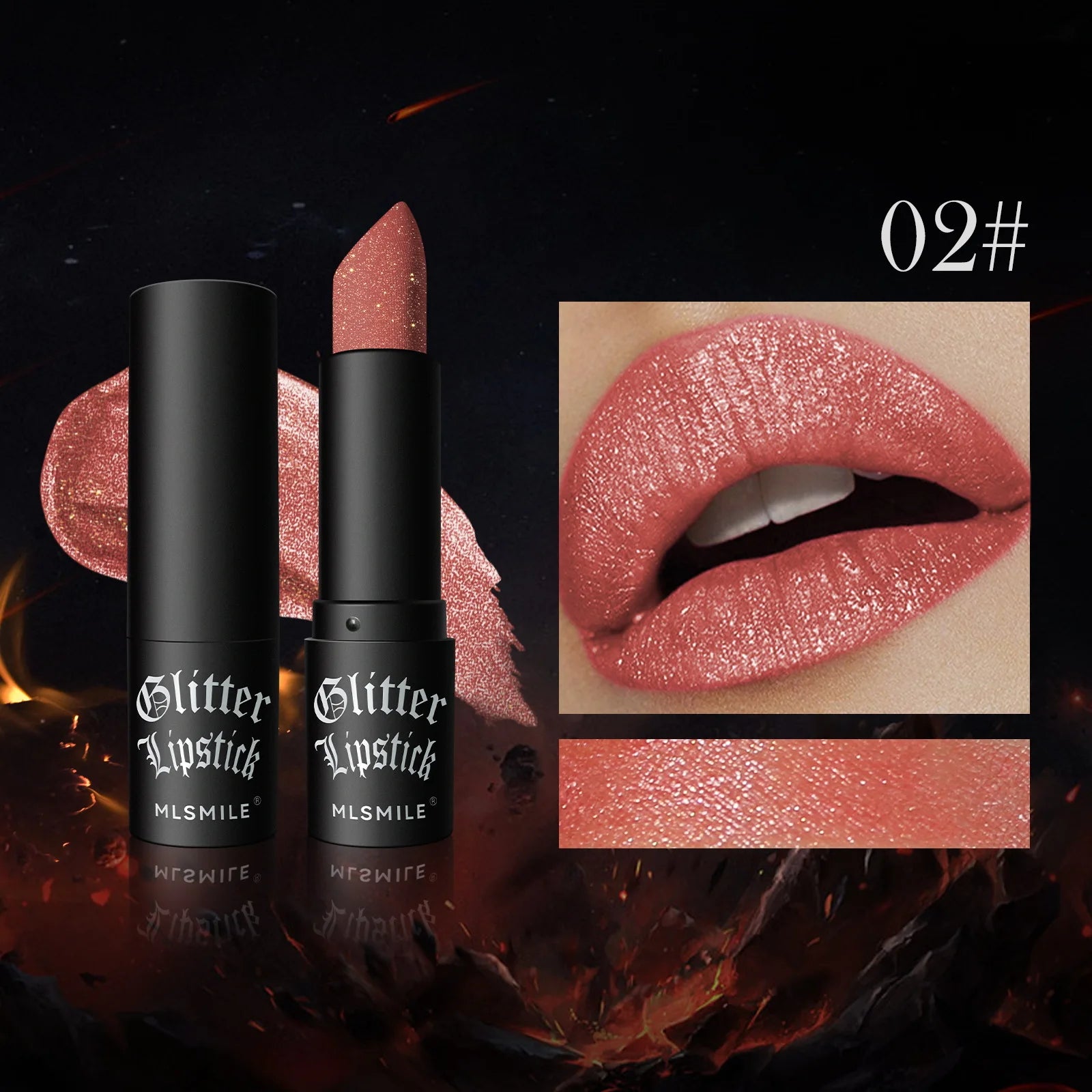 Waterproof Glitter Lipsticks Punk Style Nude Matte Not Fading Pearlescent Sexy Red Pink Velvet Lipsticks