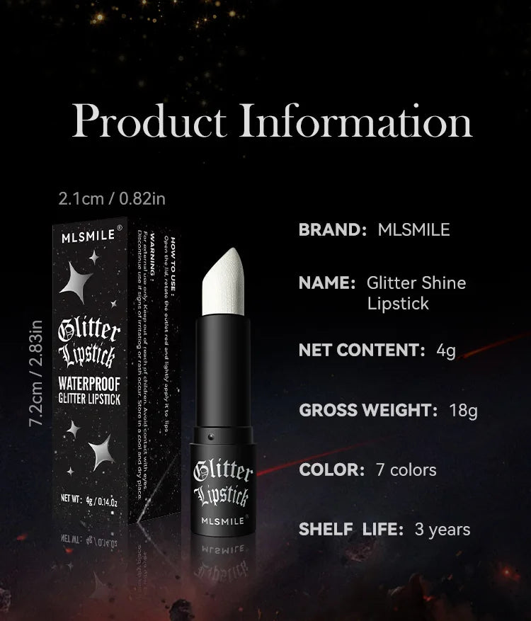 Waterproof Glitter Lipsticks Punk Style Nude Matte Not Fading Pearlescent Sexy Red Pink Velvet Lipsticks