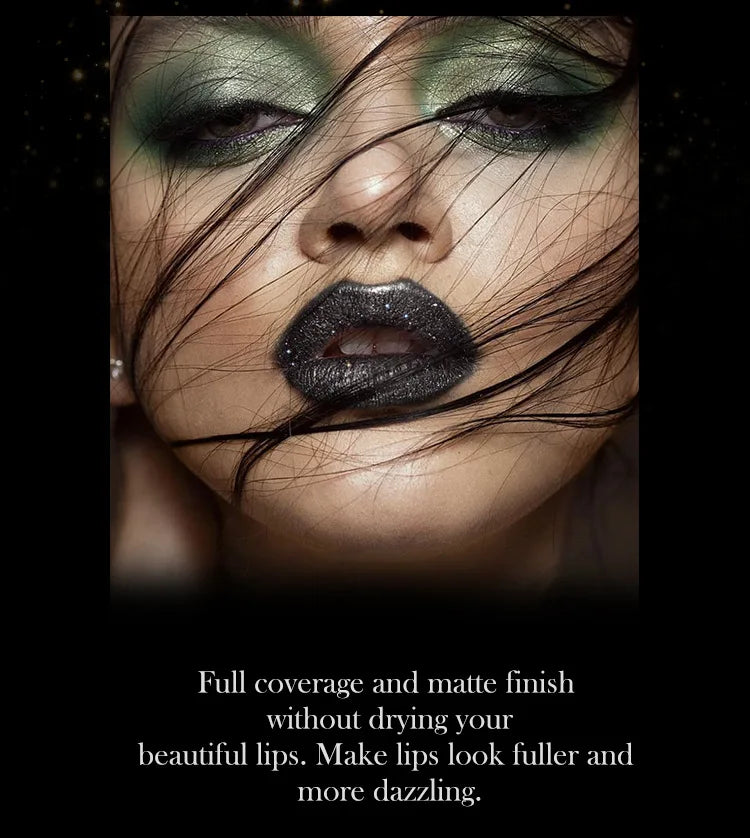 Waterproof Glitter Lipsticks Punk Style Nude Matte Not Fading Pearlescent Sexy Red Pink Velvet Lipsticks