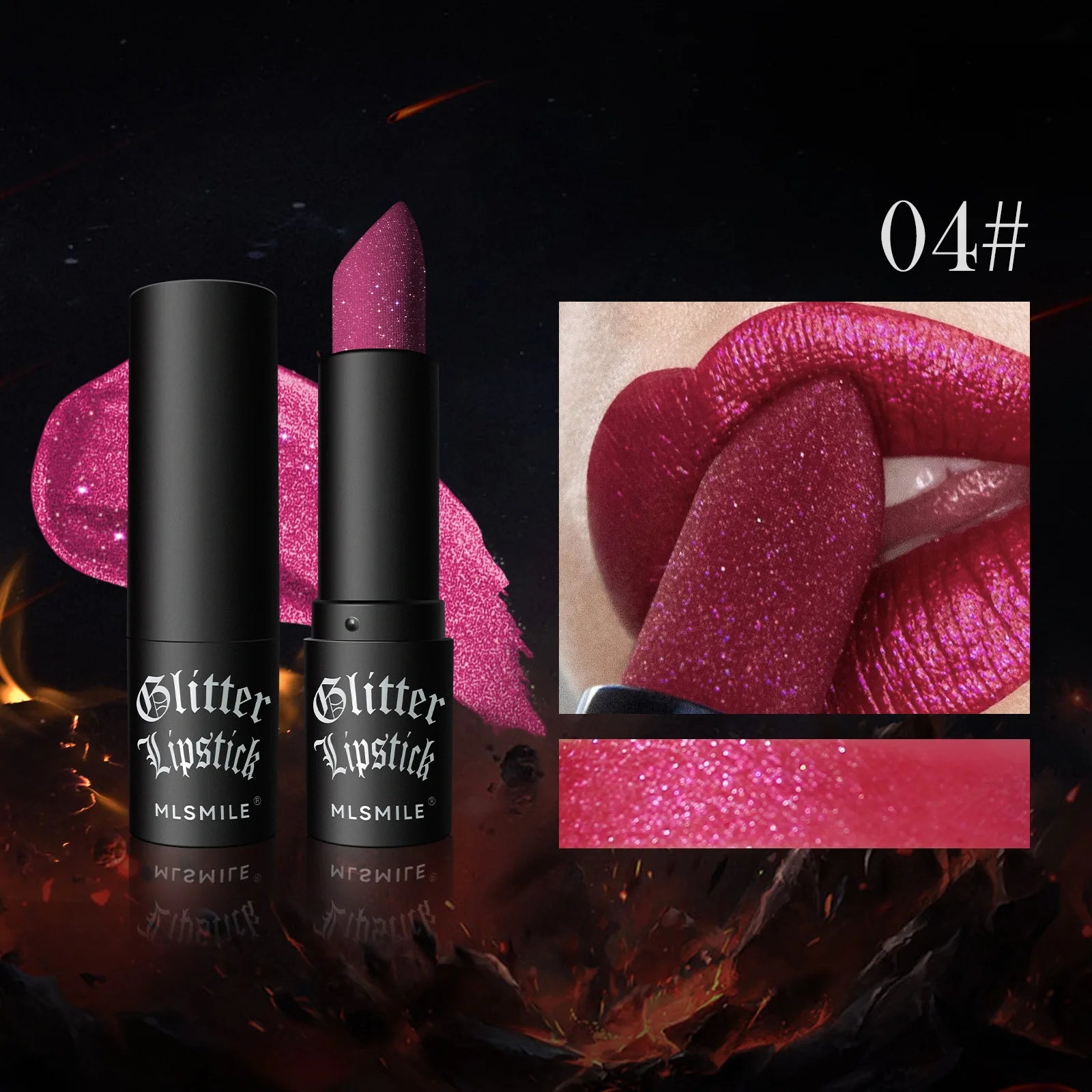 Waterproof Glitter Lipsticks Punk Style Nude Matte Not Fading Pearlescent Sexy Red Pink Velvet Lipsticks
