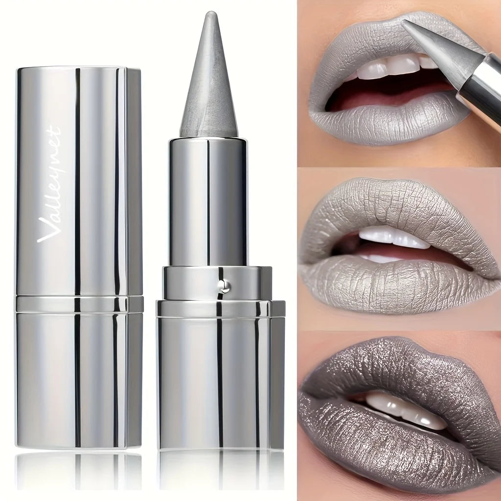 Waterproof Metallic Lipstick | Long-Lasting, Matte Finish Easy Application | Fade-Resistant | Suitable for All Skin Types