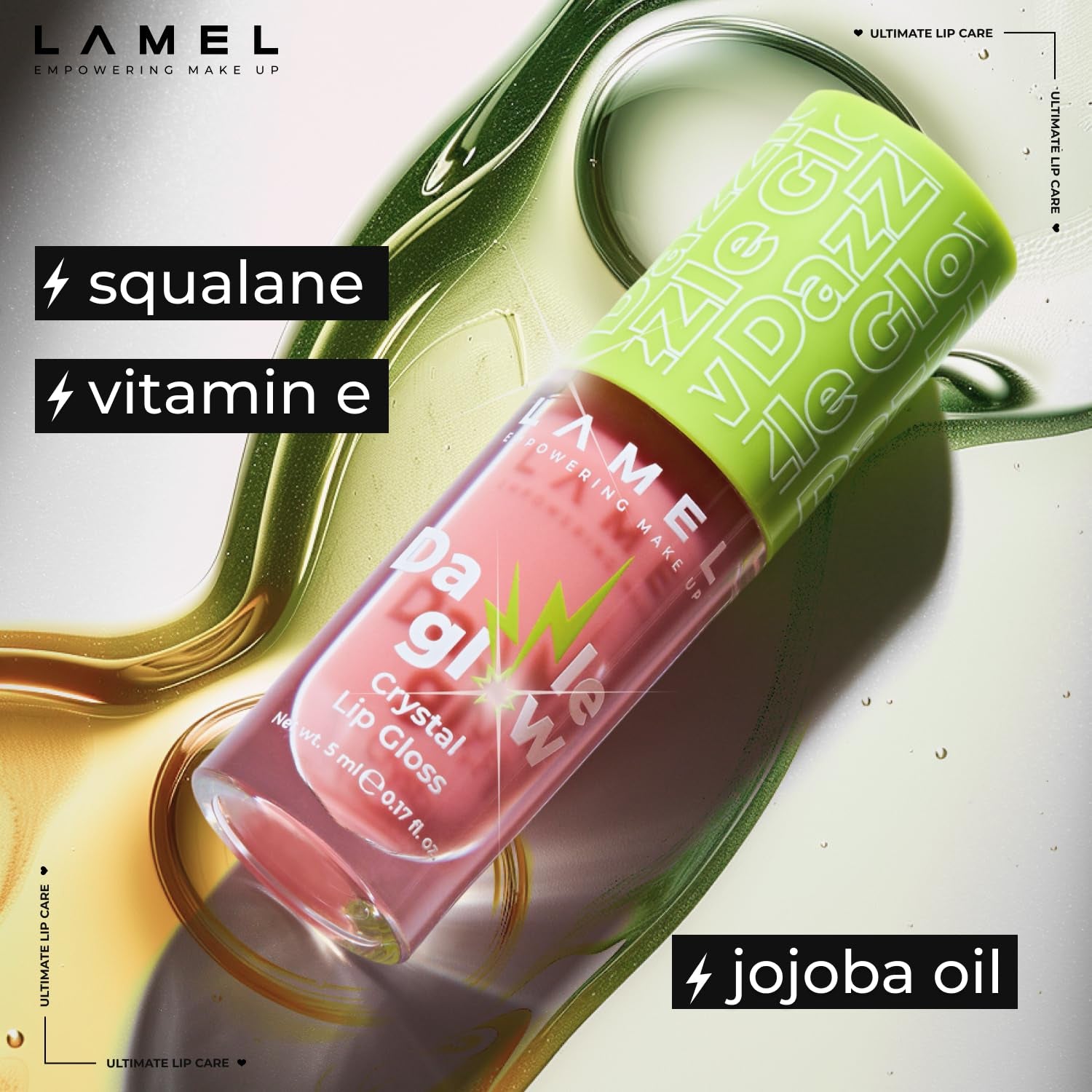 Dazzle Glow Crystal Clear Lip Gloss - Hydrating Lip Gloss - Non Sticky - Colored - Moisturizing 