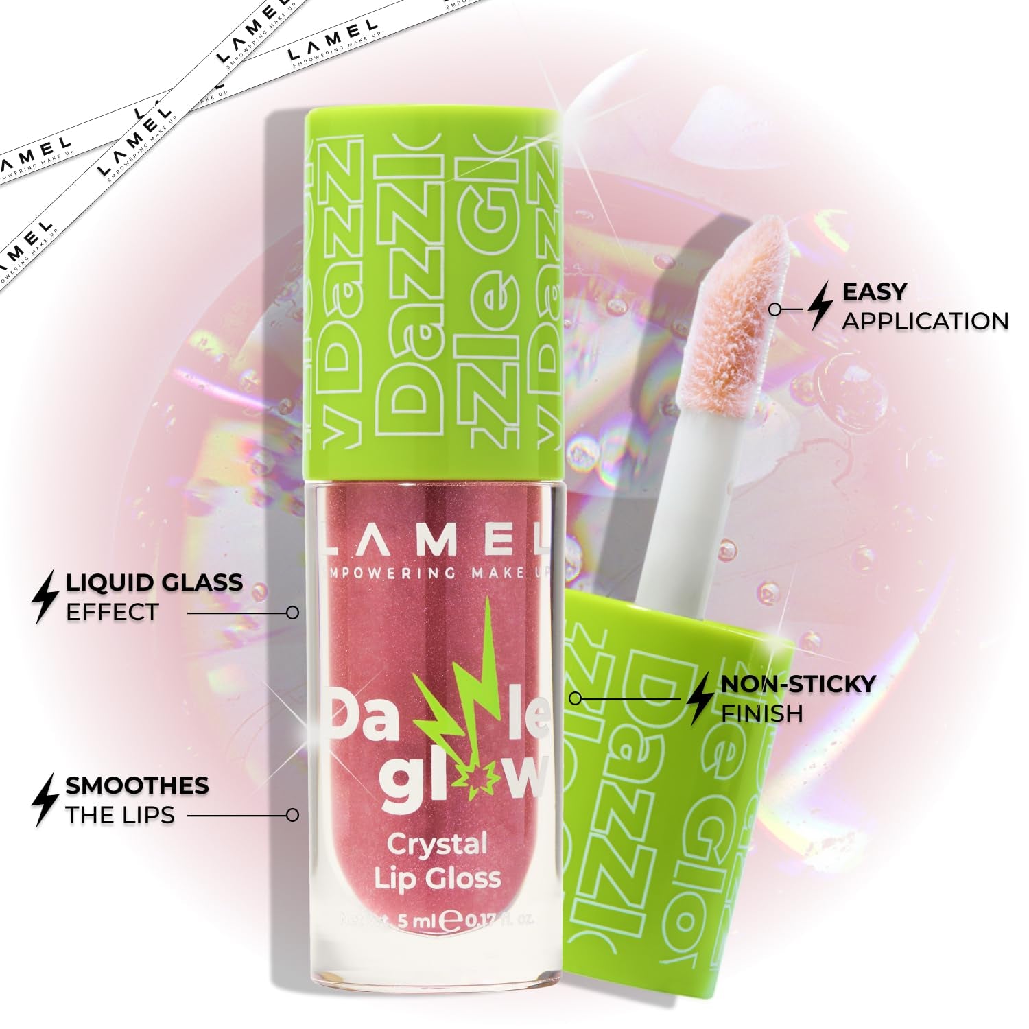 Dazzle Glow Crystal Clear Lip Gloss - Hydrating Lip Gloss - Non Sticky - Colored - Moisturizing 